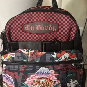 Ed Hardy Vibrant Black and Red Graphic Backpack Ed Hardy | Bags | Ed Hardy Vibrant Black And Red Graphic  main image 2